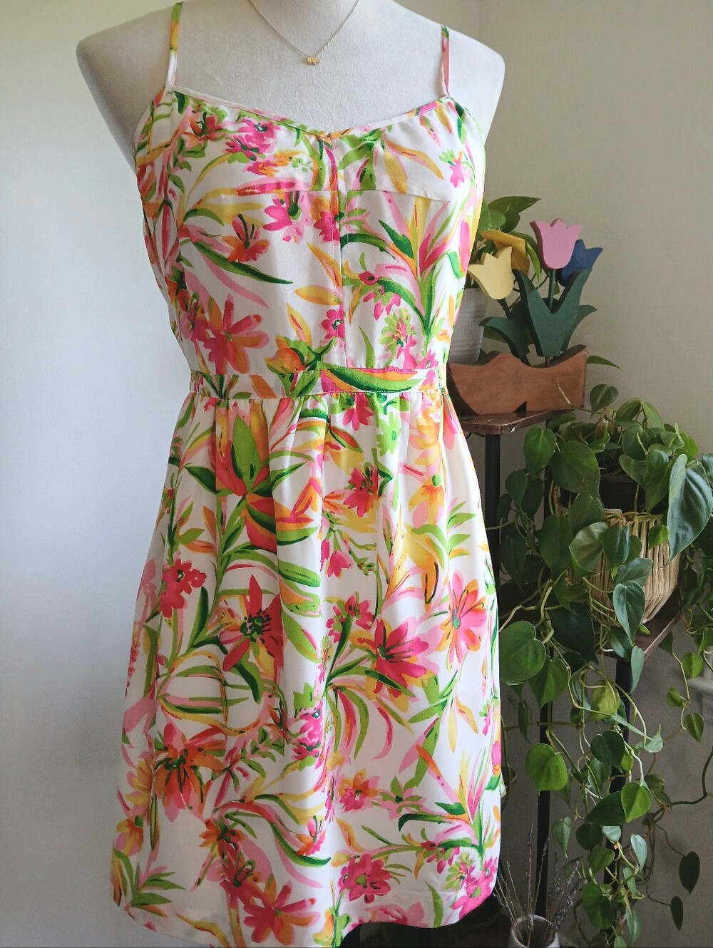 J.Crew-Floral-Seaside Cami Dress-Botanical-Size 6